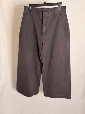 Miou Muse Dark Grey Wide Leg Cropped Pants Size M